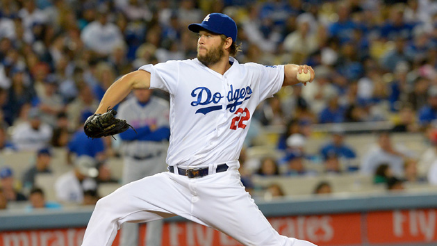 May 12, 2016; Los Angeles, CA, USA; Los Angeles Dodgers starting pitcher Clayton Kershaw (22) pitches in the seventh inning of the game against the New York Mets at Dodger Stadium. Mandatory Credit: Jayne Kamin-Oncea-USA TODAY Sports