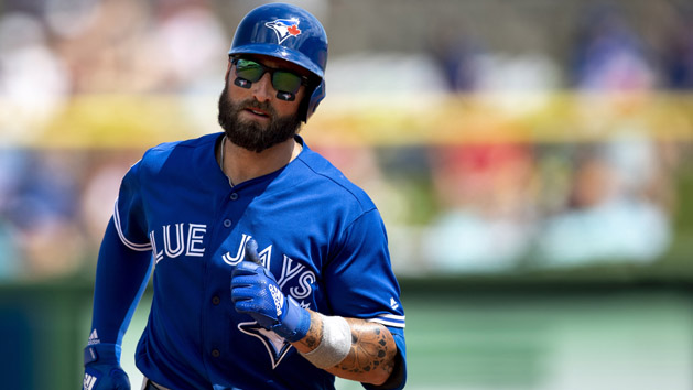 Mar 15, 2019; Clearwater, FL, USA; Toronto Blue Jays outfielder Kevin Pillar (11) rounds second base after hitting a solo home run during the sixth inning against the Philadelphia Phillies at Spectrum Field. Photo Credit: Douglas DeFelice-USA TODAY Sports