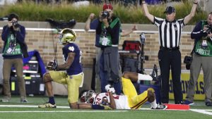 No. 13 Notre Dame runs over No. 11 USC