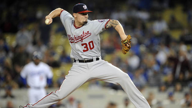 June 6, 2017; Los Angeles, CA, USA; Washington Nationals relief pitcher Koda Glover (30) throws in the ninth inning against the Los Angeles Dodgers at Dodger Stadium. Photo Credit: Gary A. Vasquez-USA TODAY Sports