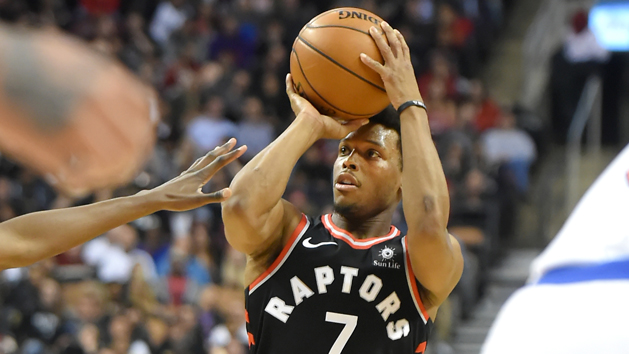 Feb 8, 2018; Toronto, Ontario, CAN; Toronto Raptors guard Kyle Lowry (7) shoots for a basket against New York Knicks in the secoond half at Air Canada Centre. Photo Credit: Dan Hamilton-USA TODAY Sports