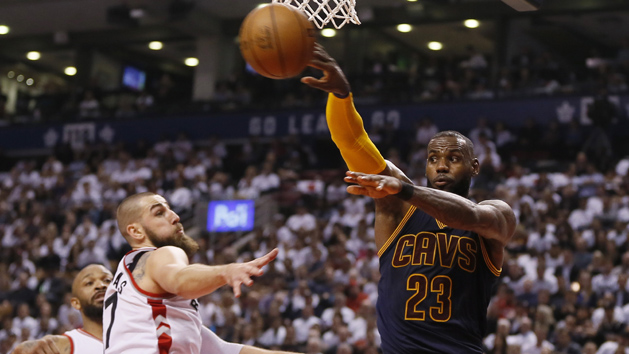 Apr 5, 2017; Boston, MA, USA; Cleveland Cavaliers forward LeBron James (23) drives to the basket against Boston Celtics center Al Horford (42) in the first quarter at TD Garden. Photo Credit: David Butler II-USA TODAY Sports