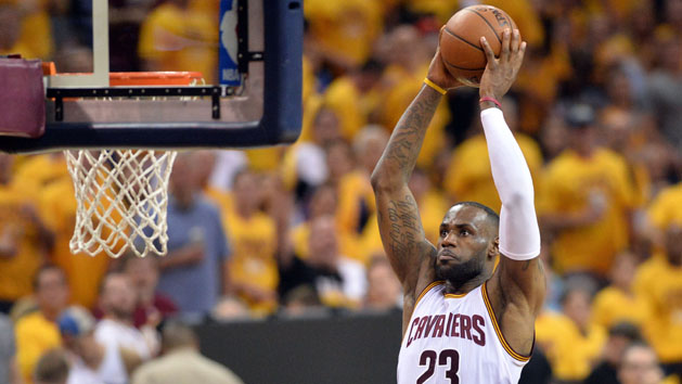 Jun 4, 2017; Oakland, CA, USA; Cleveland Cavaliers forward LeBron James (23) drives to the basket against Golden State Warriors forward Kevin Durant (35) during the first half in game two of the 2017 NBA Finals at Oracle Arena. Photo Credit: Kyle Terada-USA TODAY Sports