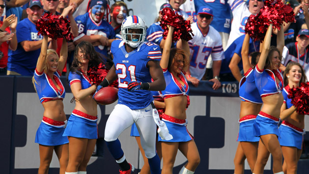 Leodis McKelvin scores a TD against Kansas City last season. (Timothy T. Ludwig-USA TODAY Sports)
