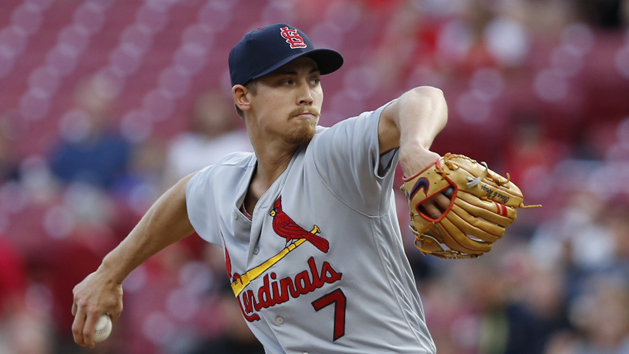Apr 13, 2018; Cincinnati, OH, USA; St. Louis Cardinals starting pitcher Luke Weaver (7) throws against the Cincinnati Reds during the first inning at Great American Ball Park. Photo Credit: David Kohl-USA TODAY Sports