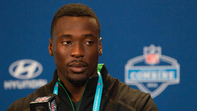 Feb 27, 2016; Indianapolis, IN, USA; Clemson defensive back Mackensie Alexander speaks to the media during the 2016 NFL Scouting Combine at Lucas Oil Stadium. Mandatory Credit: Trevor Ruszkowski-USA TODAY Sports