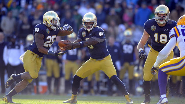 Malik Zaire is one of two talented QB options for Notre Dame head coach Brian Kelly. Photo Credit: Christopher Hanewinckel-USA TODAY Sports