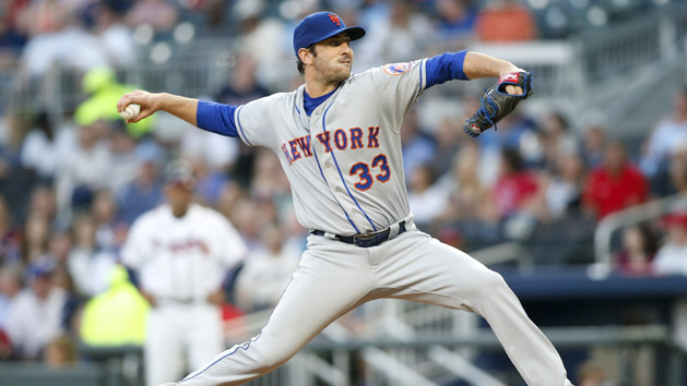 May 2, 2017; Atlanta, GA, USA; New York Mets starting pitcher Matt Harvey (33) throws a pitch against the Atlanta Braves in the first inning at SunTrust Park. Photo Credit: Brett Davis-USA TODAY Sports