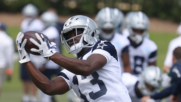 May 23, 2018; Frisco, TX, USA; Dallas Cowboys receiver Michael Gallup (13) during organized team activities at Dallas Cowboys headquarters at The Star. Photo Credit: Matthew Emmons-USA TODAY Sports