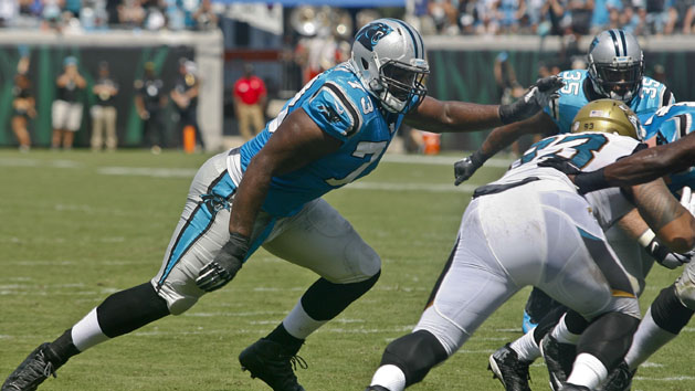 Michael Oher (73) has been a force for the Panthers this season. Photo Credit: Phil Sears-USA TODAY Sports