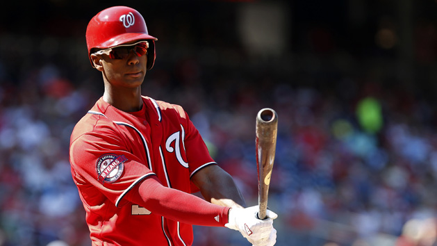 Michael Taylor (3) is an option at the top of the Nationals order this season. Photo Credit: Geoff Burke-USA TODAY Sports