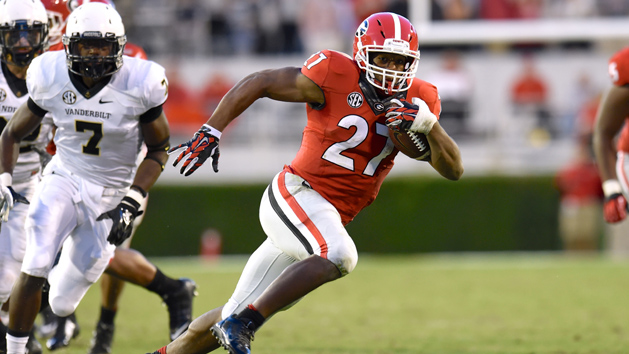 Nick Chubb leads a potent Georgia ground game. (Dale Zanine-USA TODAY Sports)