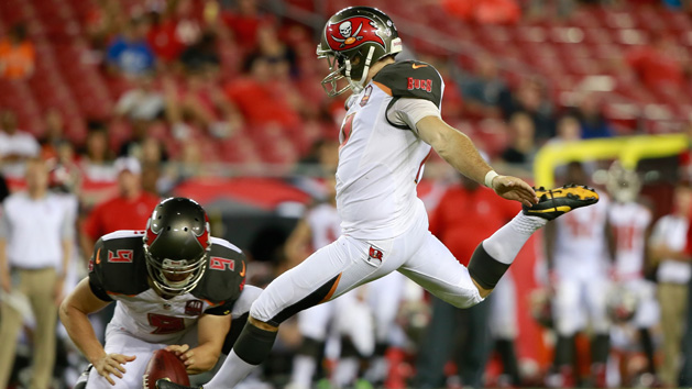 Aug 29, 2015; Tampa, FL, USA; Tampa Bay Buccaneers kicker Patrick Murray (7) misses a field goal against the Cleveland Browns during the second half at Raymond James Stadium. Cleveland Browns defeated the Tampa Bay Buccaneers 31-7. Photo Credit: Kim Klement-USA TODAY Sports