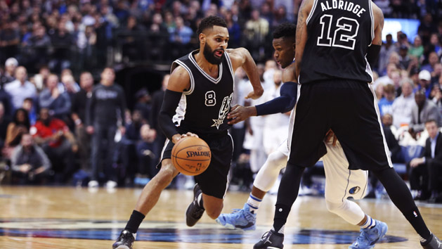 Nov 30, 2016; Dallas, TX, USA; San Antonio Spurs guard Patty Mills (8) dribbles during the game against the Dallas Mavericks at American Airlines Center. Photo Credit: Kevin Jairaj-USA TODAY Sports