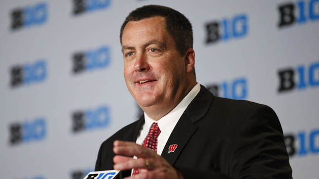 Jul 30, 2015; Chicago, IL, USA; Wisconsin head coach Paul Chryst speaks during 2015 Big Ten Football Media Days at Hyatt Regency McCormick Place in Chicago. Kamil Krzaczynski-USA TODAY Sports