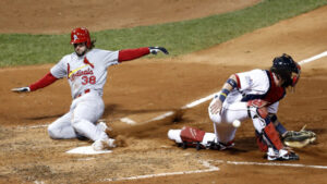 Cards even Series behind Wacha, three-run seventh