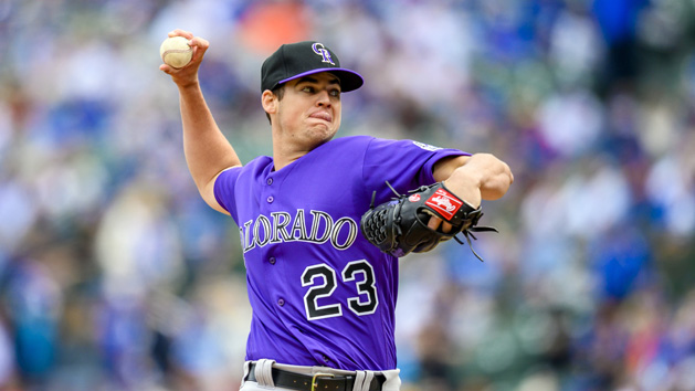 Jun 6, 2019; Chicago, IL, USA; Colorado Rockies starting pitcher Peter Lambert (23) pitches during the first inning against the Chicago Cubs at Wrigley Field. Photo Credit: Patrick Gorski-USA TODAY Sports