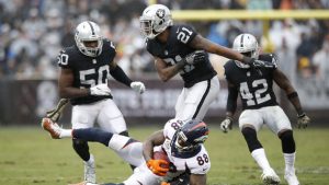 Raiders’ defense takes out frustration on Broncos