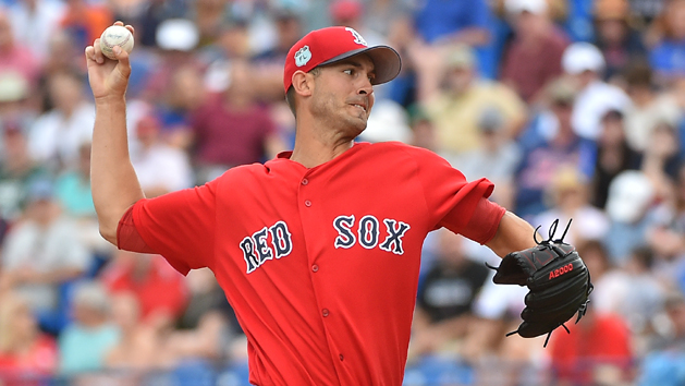 Mar 8, 2017; Port St. Lucie, FL, USA; Boston Red Sox starting pitcher Rick Porcello (22) delivers a pitch against the New York Mets at First Data Field. Photo Credit: Jasen Vinlove-USA TODAY Sports