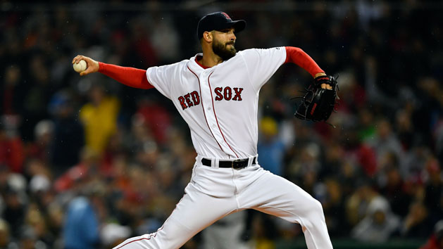 Apr 12, 2018; Boston, MA, USA; Boston Red Sox starting pitcher Rick Porcello (22) throws a pitch against the New York Yankees in the first inning at Fenway Park. Photo Credit: Brian Fluharty-USA TODAY Sports
