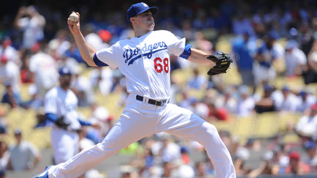 August 6, 2016; Los Angeles, CA, USA; Los Angeles Dodgers starting pitcher Ross Stripling (68) throws in the first inning against Boston Red Sox at Dodger Stadium. Photo Credit: Gary A. Vasquez-USA TODAY Sports