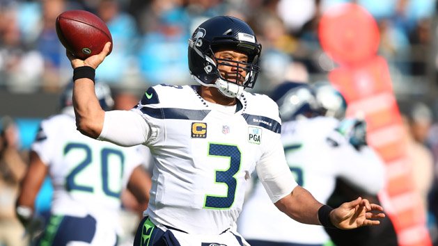 Nov 9, 2017; Glendale, AZ, USA; Seattle Seahawks quarterback Russell Wilson (3) throws a pass in the second half against the Arizona Cardinals at University of Phoenix Stadium. Photo Credit: Mark J. Rebilas-USA TODAY Sports