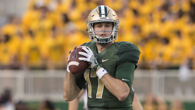 Sep 2, 2016; Waco, TX, USA; Baylor Bears quarterback Seth Russell (17) drops back to pass against the Northwestern State Demons during the game at McLane Stadium. The Bears defeat the Demons 55-7. Photo Credit: Jerome Miron-USA TODAY Sports