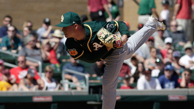 Mar 7, 2017; Salt River Pima-Maricopa, AZ, USA; Oakland Athletics starting pitcher Sonny Gray (54) during a spring training game against the Arizona Diamondbacks at Salt River Fields at Talking Stick. Photo Credit: Rick Scuteri-USA TODAY Sports