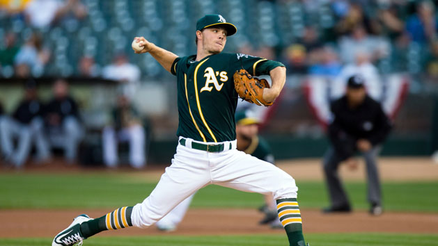 Apr 6, 2016; Oakland, CA, USA; Oakland Athletics starting pitcher Sonny Gray (54) throws against the Chicago White Sox in the first inning at O.co Coliseum. Mandatory Credit: John Hefti-USA TODAY Sports