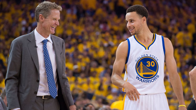 Steve Kerr (left) may sit Steph Curry once again. Photo Credit: Kyle Terada-USA TODAY Sports