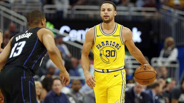 Feb 28, 2019; Orlando, FL, USA; Golden State Warriors guard Stephen Curry (30) drives to the basket as Orlando Magic guard Isaiah Briscoe (13) defends during the first quarter at Amway Center. Photo Credit: Kim Klement-USA TODAY Sports
