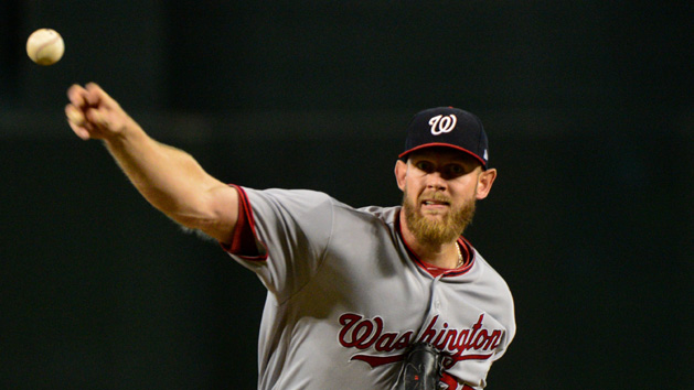 Jul 23, 2017; Phoenix, AZ, USA; Washington Nationals starting pitcher Stephen Strasburg (37) throws a pitch during the first inning against the Arizona Diamondbacks at Chase Field. Photo Credit: Matt Kartozian-USA TODAY Sports