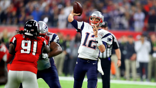 Feb 5, 2017; Houston, TX, USA; New England Patriots quarterback Tom Brady (12) against the Atlanta Falcons during Super Bowl LI at NRG Stadium. Photo Credit: Mark J. Rebilas-USA TODAY Sports