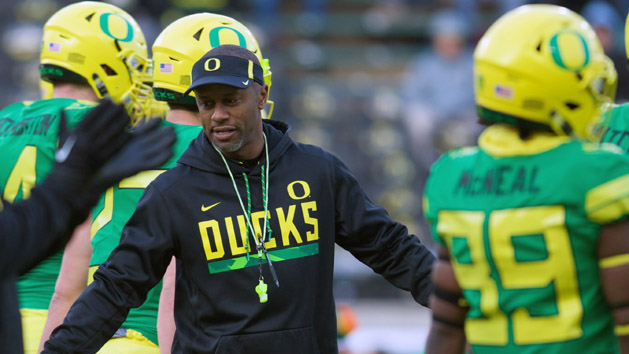 Nov 18, 2017; Eugene, OR, USA; Oregon Ducks head coach Willie Taggart walks on the field before the game against the Arizona Wildcats at Autzen Stadium. Photo Credit: Scott Olmos-USA TODAY Sports