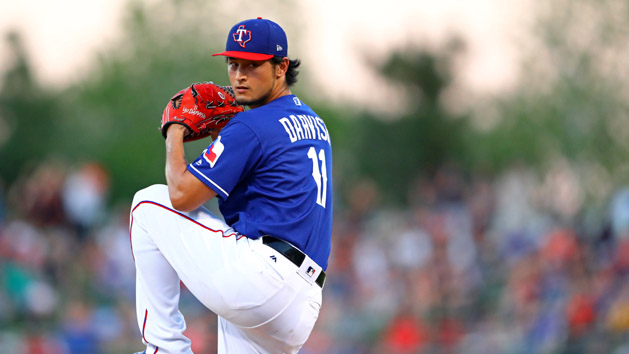 Mar 13, 2017; Surprise, AZ, USA; Texas Rangers pitcher Yu Darvish throws against the San Francisco Giants during a Cactus League spring training game at Surprise Stadium. Photo Credit: Mark J. Rebilas-USA TODAY Sports