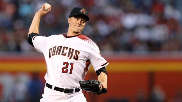 Apr 4, 2016; Phoenix, AZ, USA; Arizona Diamondbacks pitcher Zack Greinke throws in the first inning against the Colorado Rockies during Opening Day at Chase Field. Mandatory Credit: Mark J. Rebilas-USA TODAY Sports