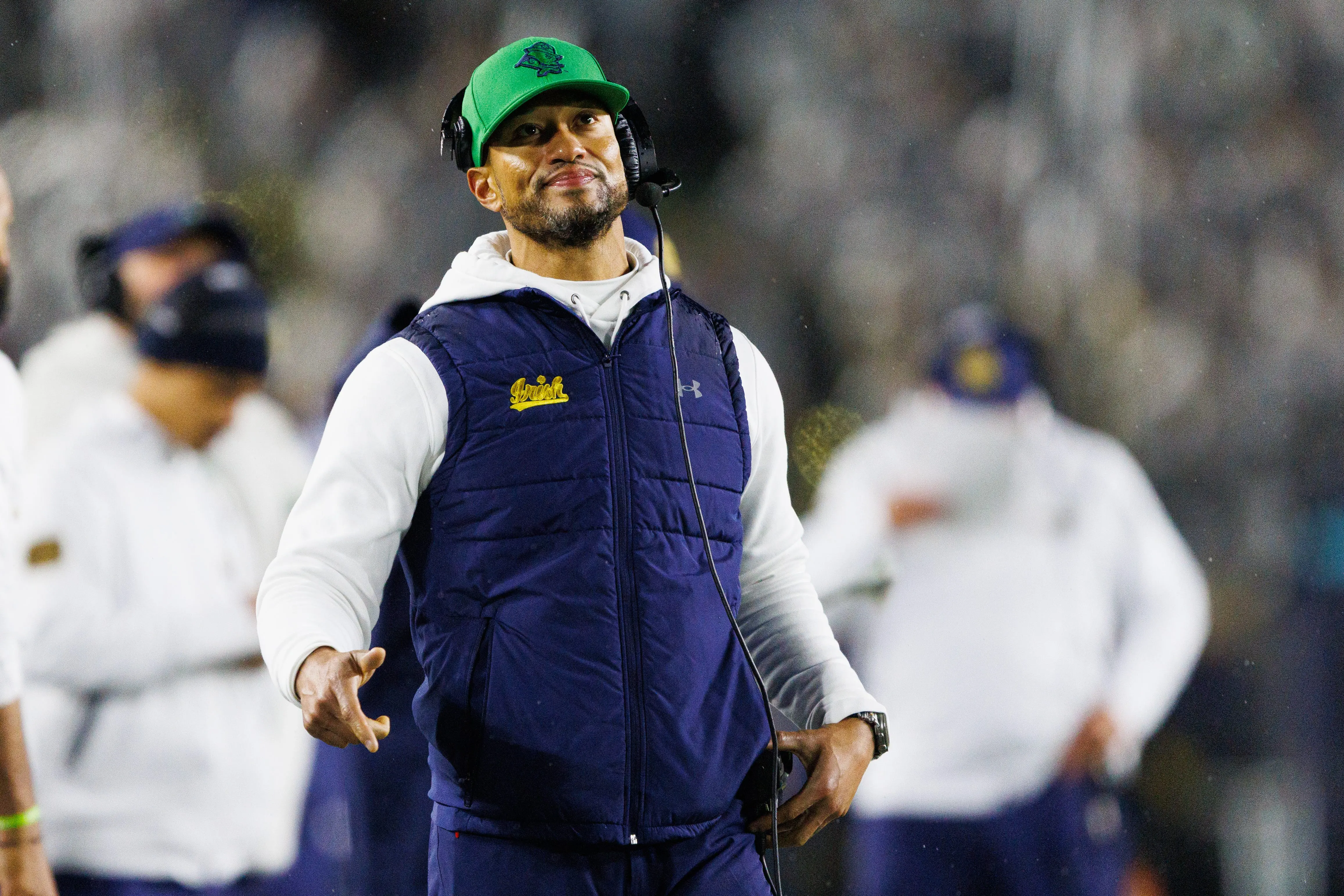 Notre Dame Fighting Irish head coach Marcus Freeman.